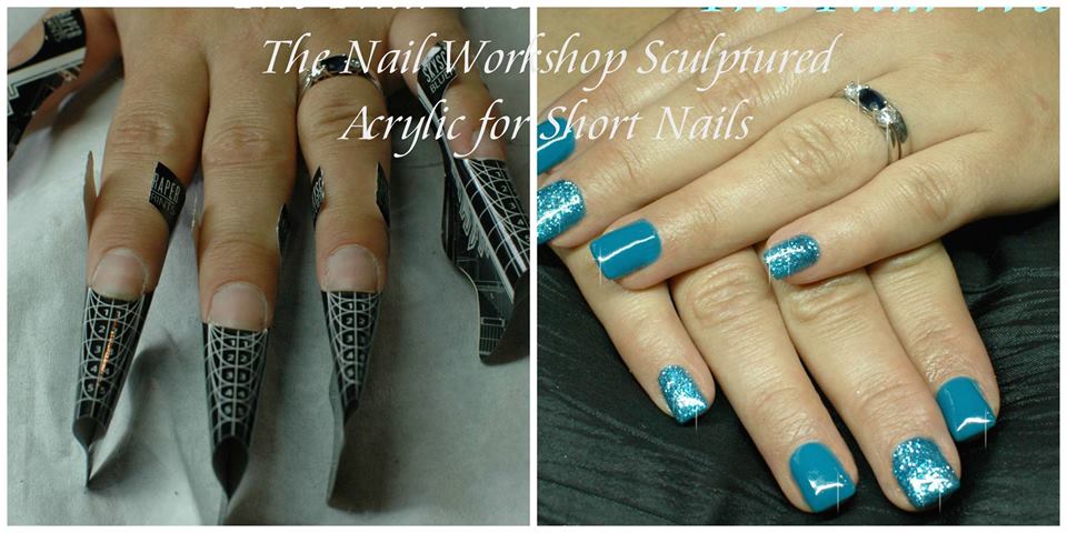  Acrylic Sculptured Short Nails 